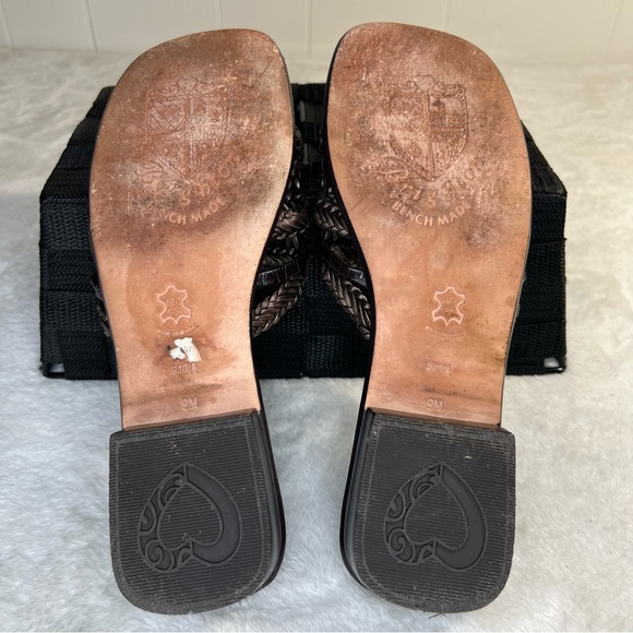 BRIGHTON Rita Woven Leather Slides Size 9N - Picture 12 of 12